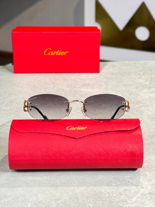 Gafas Cartier Ovalada Humo Dorada