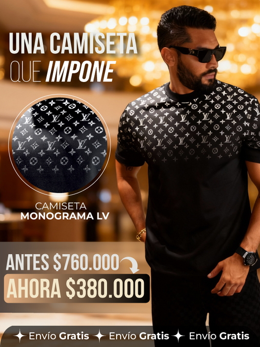 CAMISETA LV MONOGRAM NEGRA EXCLUSIVA