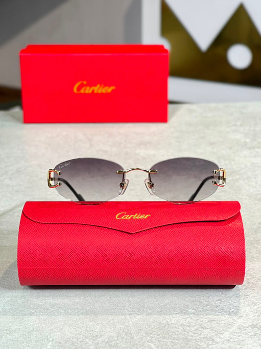 Gafas Cartier Ovalada Humo Dorada
