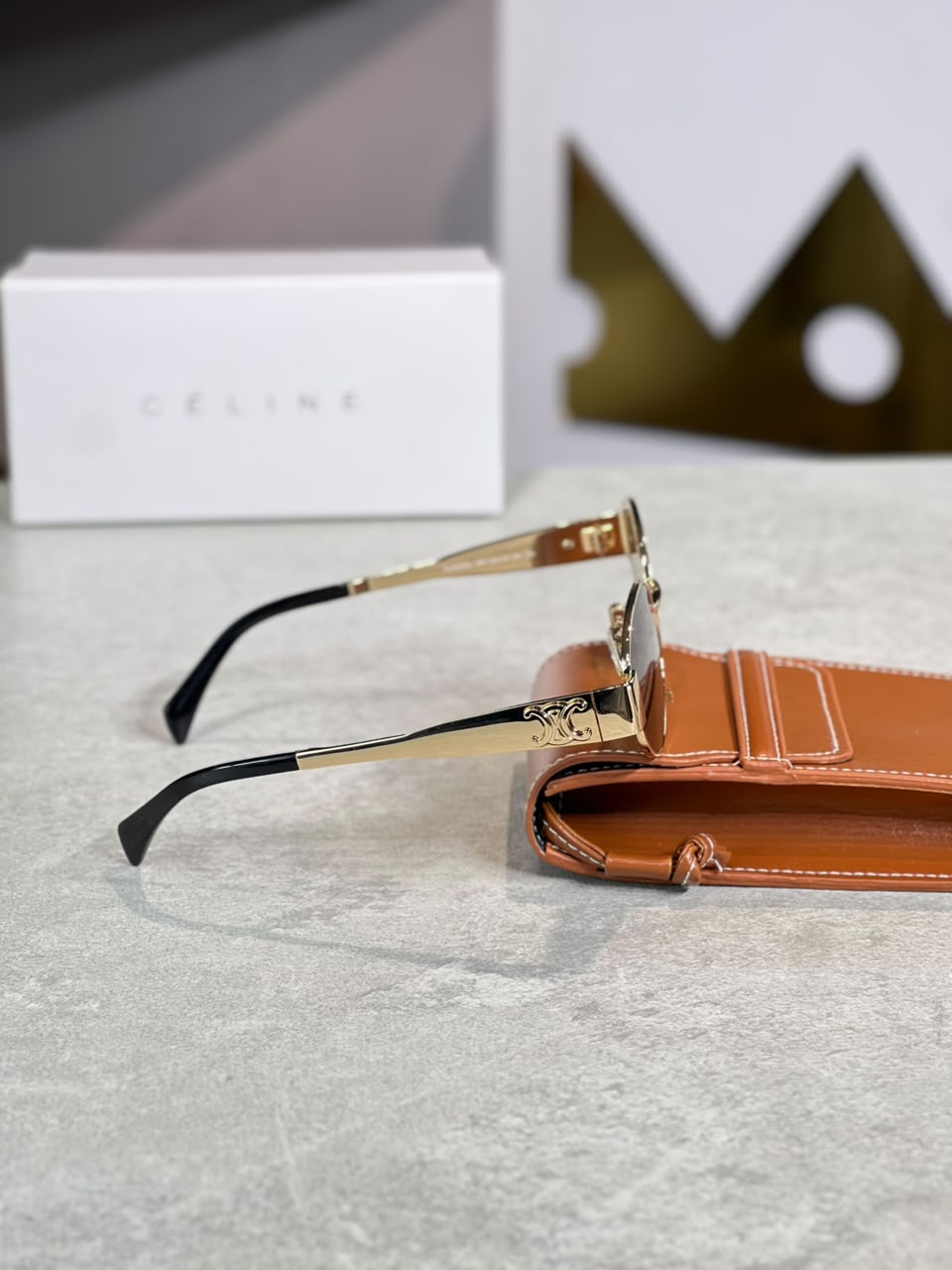 Gafas Celine Cateye Dorado Carey