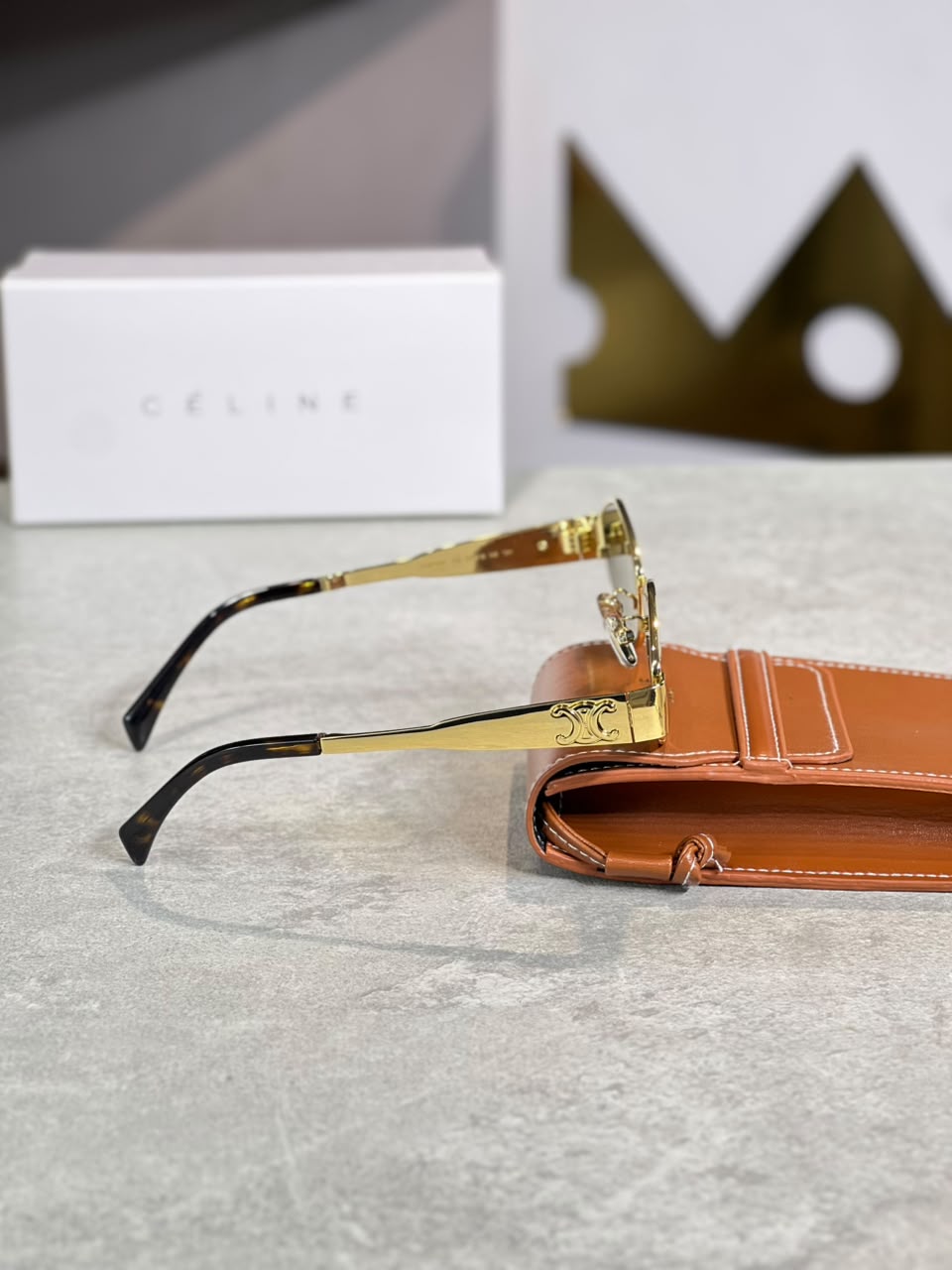 Gafas Celine Cateye Dorado Carey