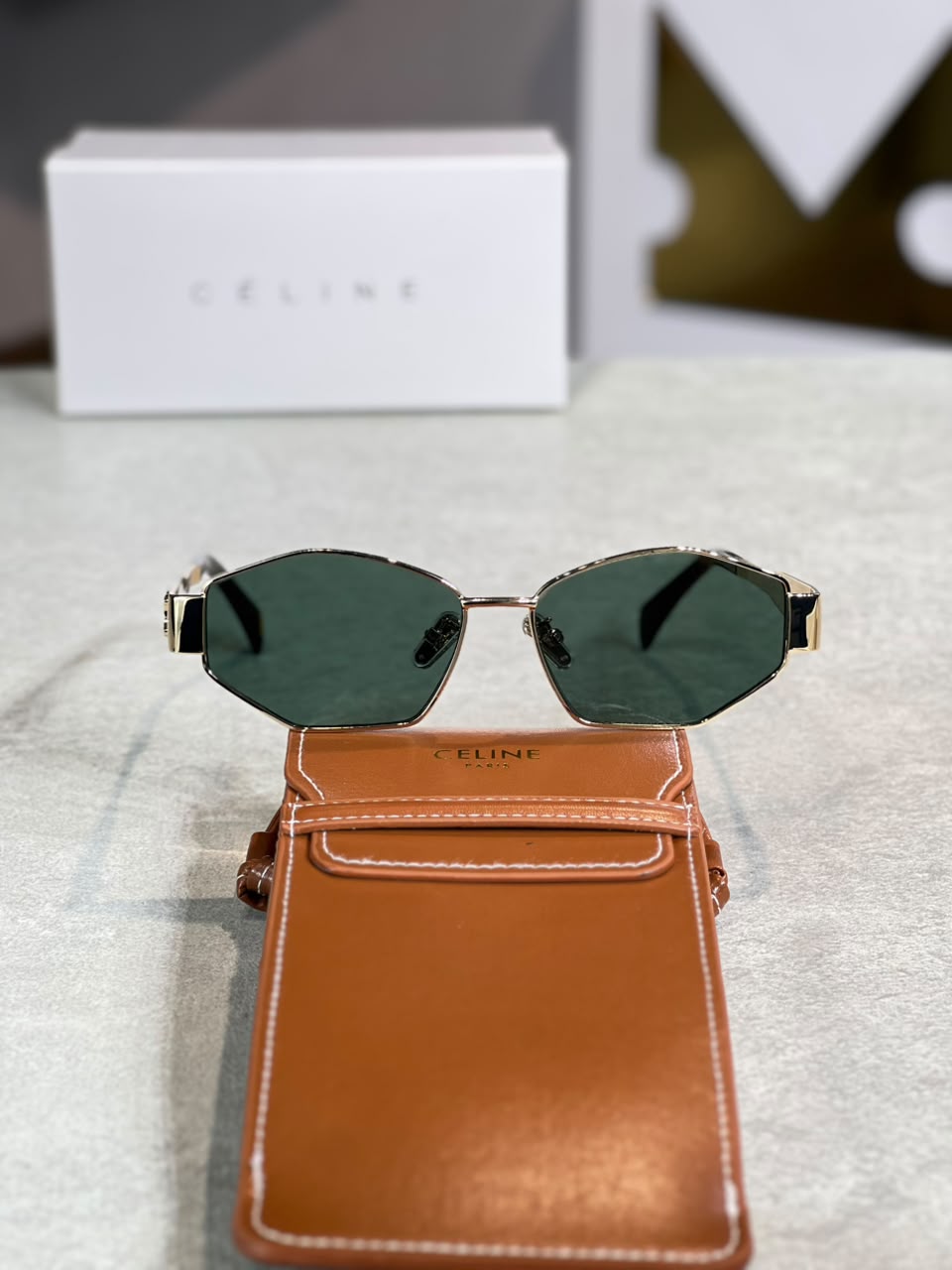 Gafas Celine Ovalada Verde Oscura
