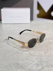 Gafas Celine Ovalada Negra Dorada