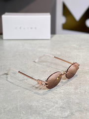 Gafas Celine Ovalada Rosa Dorada