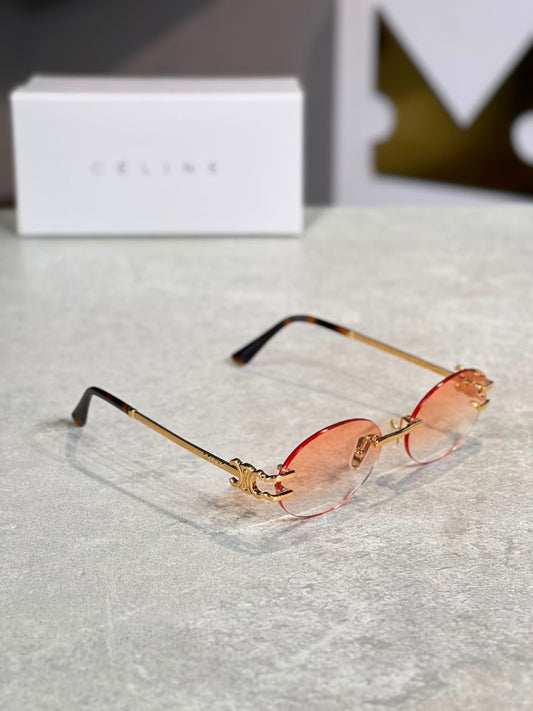 Gafas Celine Ovalada Rosa Dorada