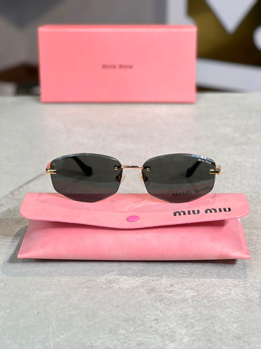 Gafas Miu Miu Rectangular Negra Metal