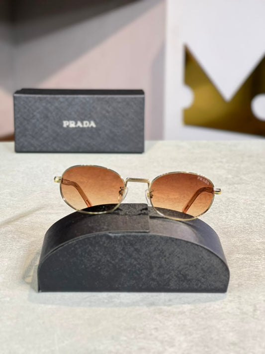 Gafas Prada Ovalada Cafe Dorada