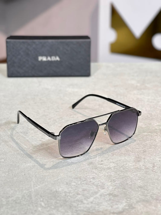 Gafas Prada Aviador Negra Dorada
