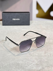 Gafas Prada Aviador Negra Dorada